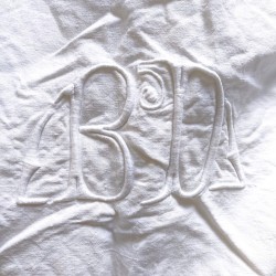 Broderie BD sur drap ancien