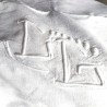 Drap blanc en métis 202 x 300 cm Brodé L et G