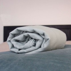 Drap-housse pur lin lave Vert de gris