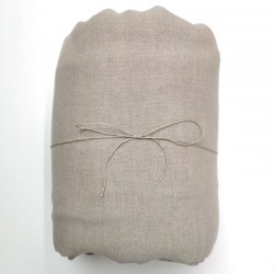 Drap ancien en pur lin bleu nocturne