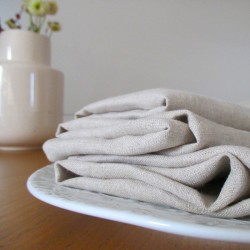 Serviette de table carrée en lin naturel