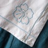 Taie d'oreiller brodée en bleu