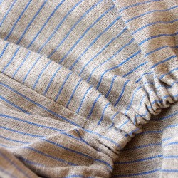 Drap-housse pour bébé PUR LIN rayures bleues