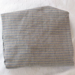 Drap-housse bébé PUR LIN rayures bleues plie