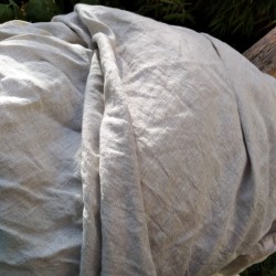 Drap plat ancien en chanvre écru