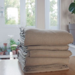 Drap plat chanvre naturel beige naturel sans teinture confectionné en France