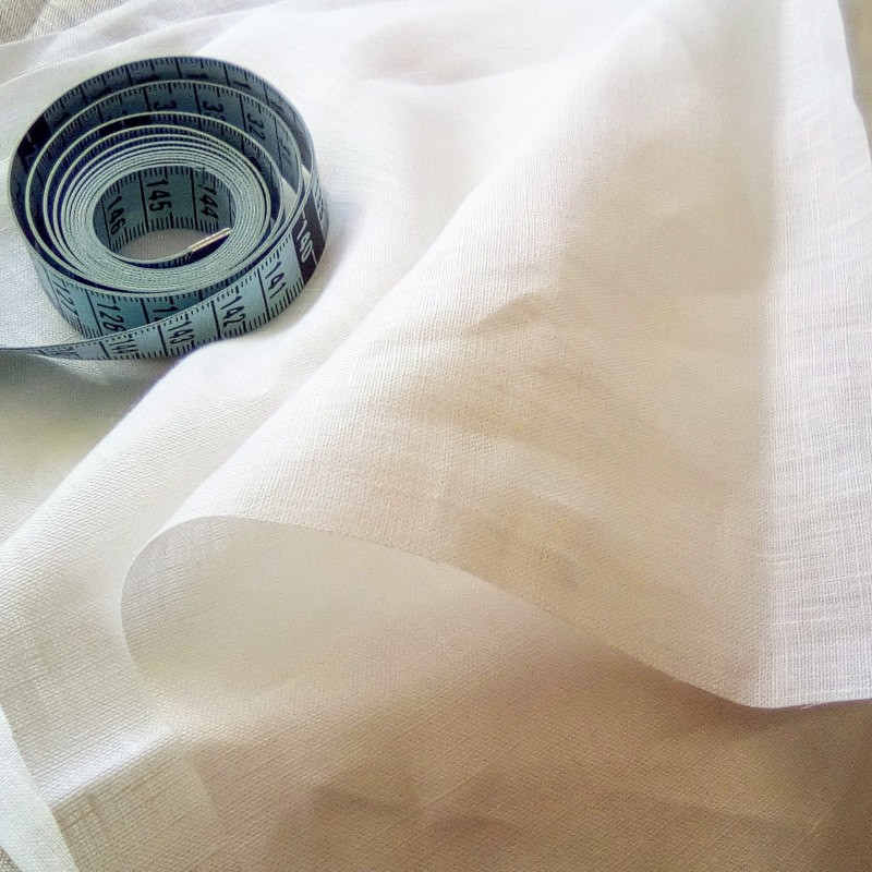 Tissu 100 % chanvre blanc 285 cm de largeur tissé en Europe