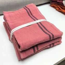 Torchon de cuisine Charvet Editions couleur rose pétale en pur lin épais