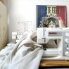 Tissu en pur chanvre couleur avoine dans l'atelier de couture