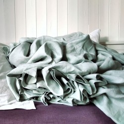 Tissu 100% lin vert eucalyptus 290 cm de largeur