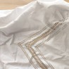 Drap blanc en lin grand modèle et ajouré