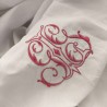 Drap blanc en lin 240 x 333 cm avec jour échelle croisé