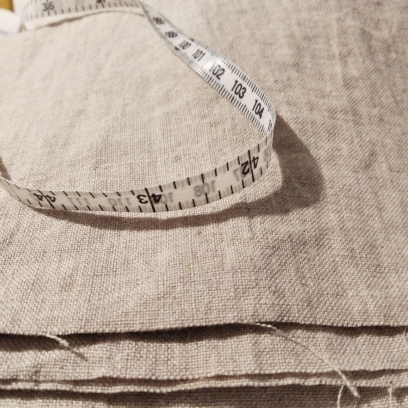 Coupons de tissu 100 % lin naturel grège lavé brut