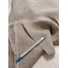 Coupons de tissu 100 % lin naturel beige brut