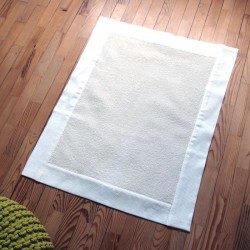 Tapis de bains en lin naturel écru