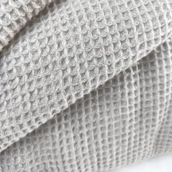 Tissu pur lin nid d'abeille naturel made in Europe