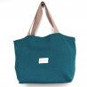 Sac en lin bleu paon fabriqué en Haute-Savoie