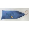 Sac à pain en lin bleu et cuir Hélène