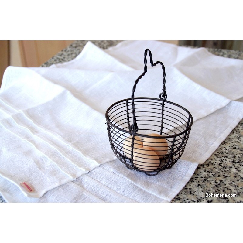 Chemin de table en lin blanc