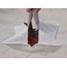 Sac à tarte carré maxi vague en lin écru