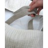 Sac à tarte en lin ivoire et naturel plissé